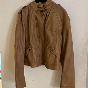 American rag faux leather jacket tan light brown ASO teen wolf
